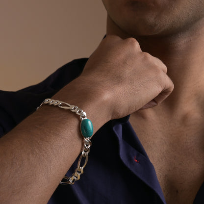 Turquoise Stone Salman Khan Fancy 925 Silver Bracelet