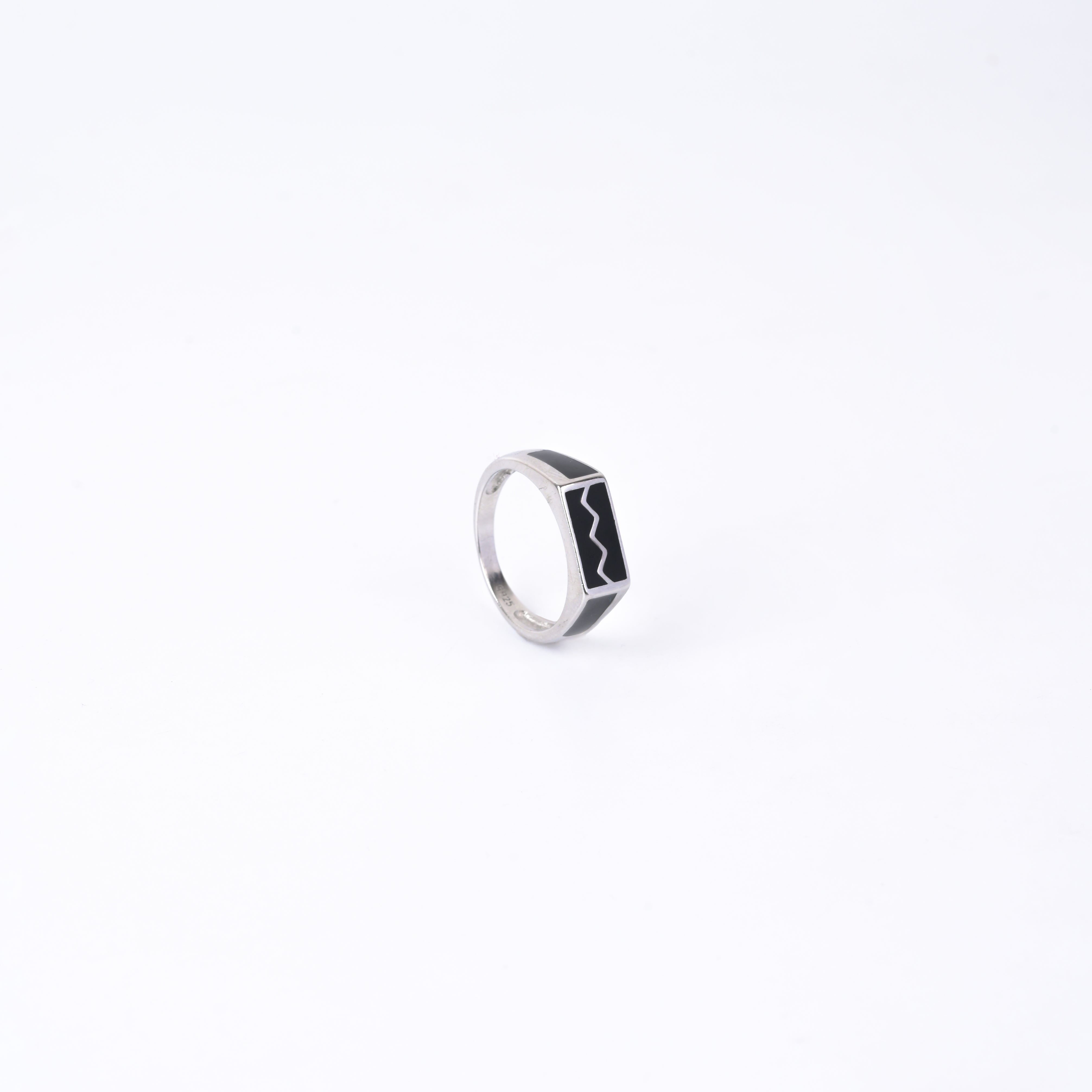 Wave Enamel 925 Sterling Silver Ring