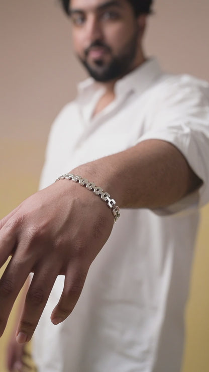 Fortress Link Chain 925 Silver Bracelet