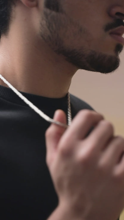 Oxidised Round Byzantine 925 Silver King Neck Chain