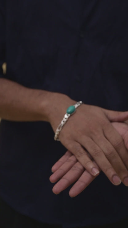 Turquoise Stone Salman Khan Fancy 925 Silver Bracelet