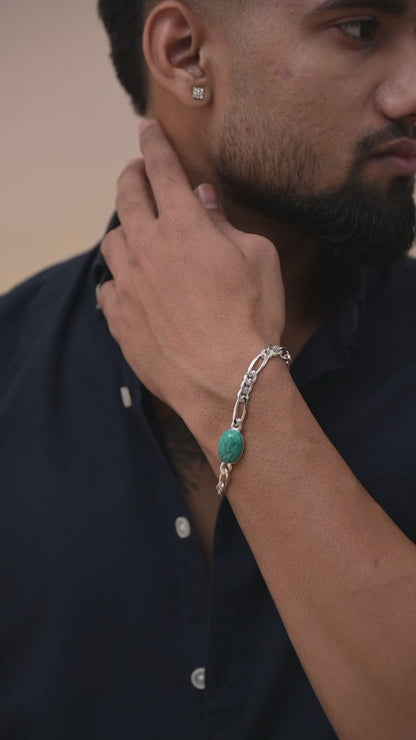 Figaro Chain Turquoise Stone Salman Khan Bracelet
