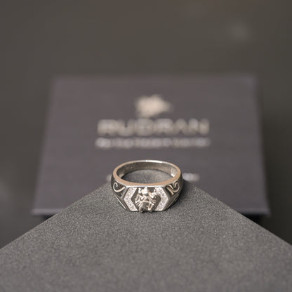 Lord Hanuman CZ 925 Sterling Silver Ring